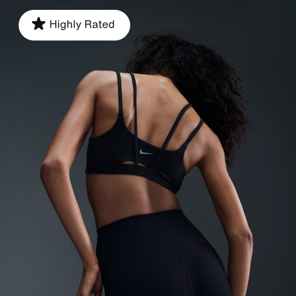 Nike Zenvy Strappy Light-Support Padded Sports Bra - black